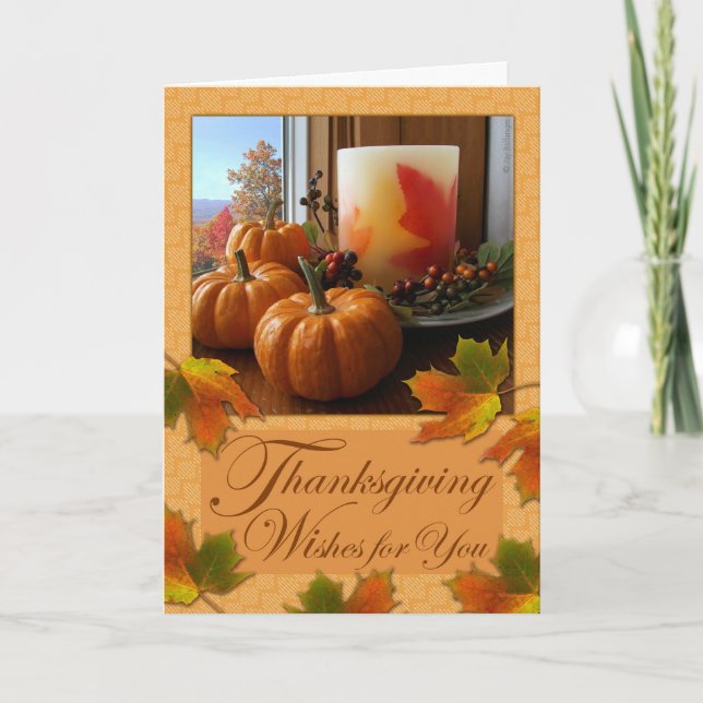 Cartes Pour Fêtes Annuelles Thanksgiving Encore Vie Automne Paysages Citrouill (Devant)