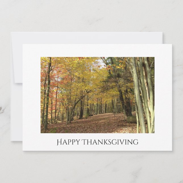 Cartes Pour Fêtes Annuelles Thanksgiving Fall Folift Photo Automne Fête (Devant)