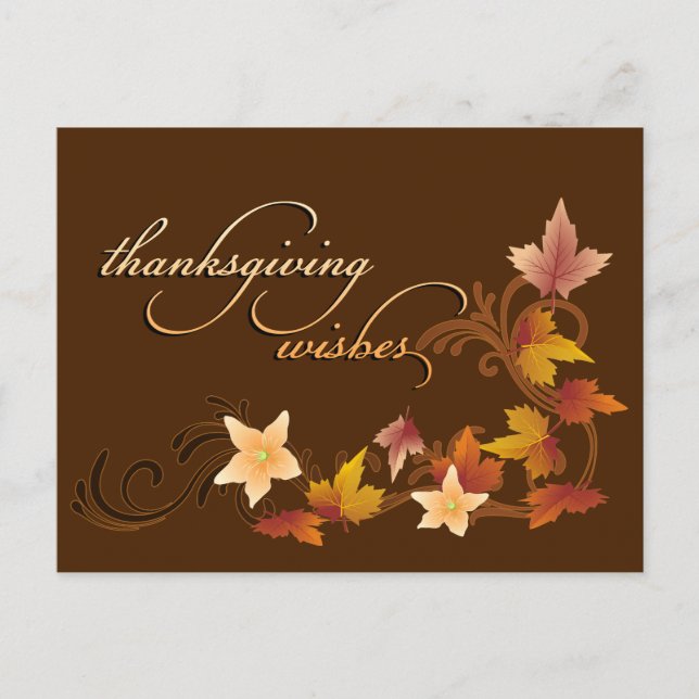 Cartes Pour Fêtes Annuelles Thanksgiving Feuille Classic Fall Theme (Devant)