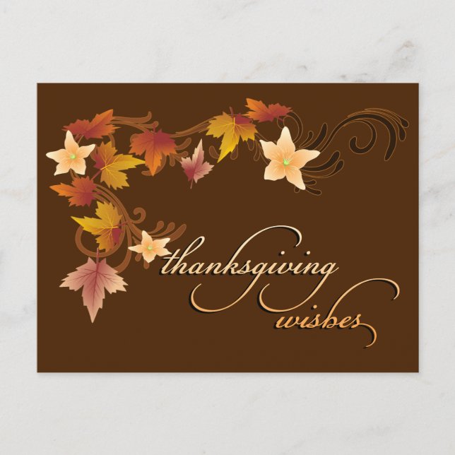 Cartes Pour Fêtes Annuelles Thanksgiving Feuille Classic Fall Theme (Devant)