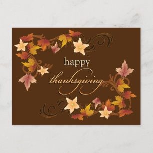 Cartes Pour Fêtes Annuelles Thanksgiving Feuilles Automne thème