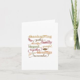 Cartes Pour Fêtes Annuelles thanksgiving fiche