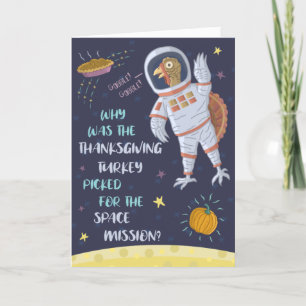 Cartes Pour Fêtes Annuelles Thanksgiving Funny Astronaut Turquie Plaisanter Sp