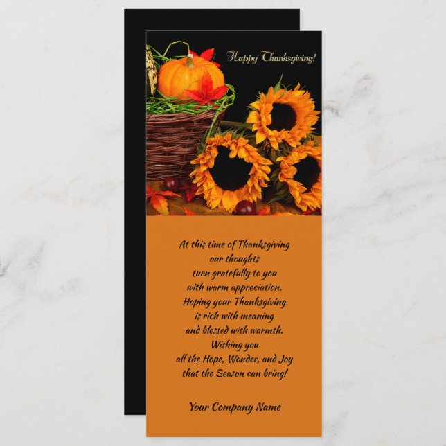Cartes Pour Fêtes Annuelles Thanksgiving Greeting Cards (Devant / Derrière)