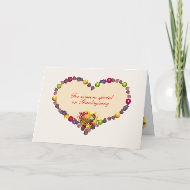 Cartes Pour Fêtes Annuelles Thanksgiving Heart - Pour Quelqu'Un Spécial (Devant)