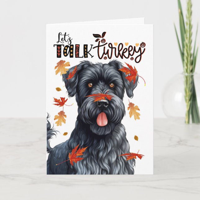 Cartes Pour Fêtes Annuelles Thanksgiving Kerry Blue Terrier Parlons Turquie (Devant)