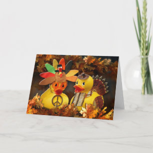 Cartes Pour Fêtes Annuelles Thanksgiving mignon (blanc)