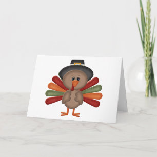 Cartes Pour Fêtes Annuelles Thanksgiving mignon de la Turquie