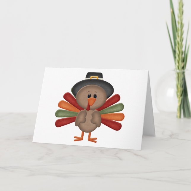 Cartes Pour Fêtes Annuelles Thanksgiving mignon de la Turquie (Devant)