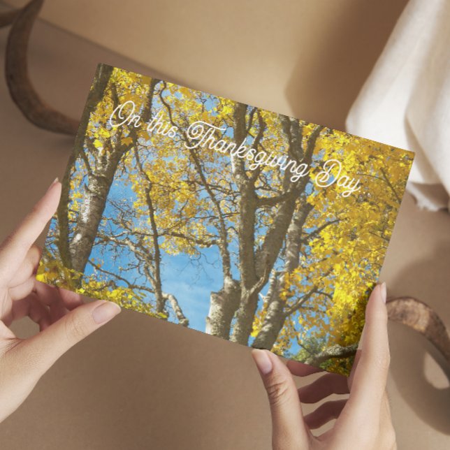 Cartes Pour Fêtes Annuelles Thanksgiving Miles Apart Yellow Maple Leaves (In Situ)