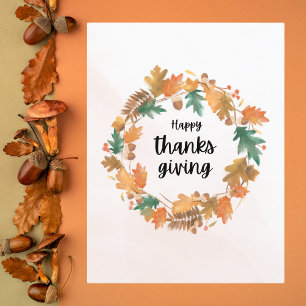 Cartes Pour Fêtes Annuelles Thanksgiving minimaliste Automne
