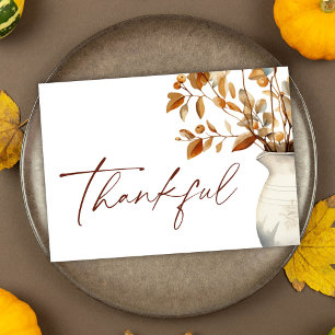 Cartes Pour Fêtes Annuelles Thanksgiving Moderne Élégant Merci