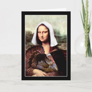 Cartes Pour Fêtes Annuelles Thanksgiving Mona Lisa Pilgrie avec la Turquie