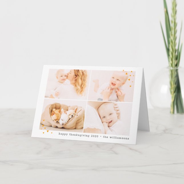 Cartes Pour Fêtes Annuelles Thanksgiving photo minimaliste moderne (Devant)