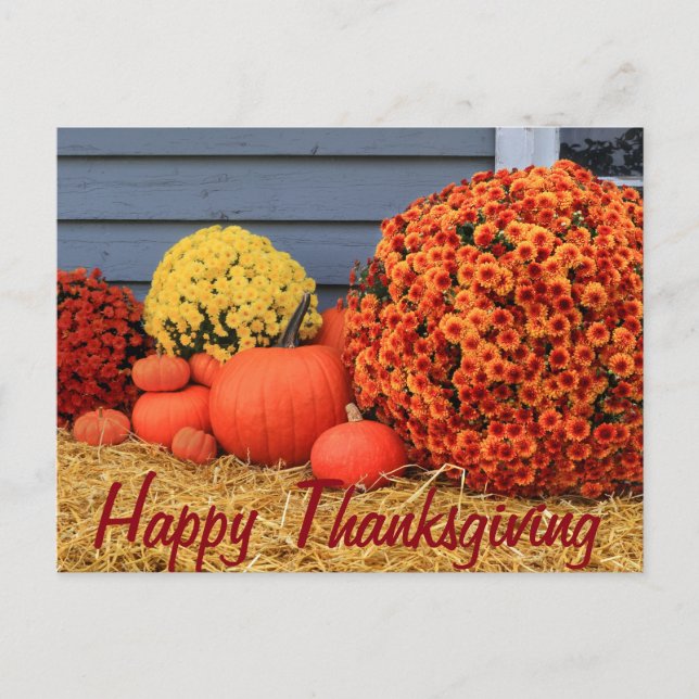 Cartes Pour Fêtes Annuelles Thanksgiving Post Card (with text) (Devant)
