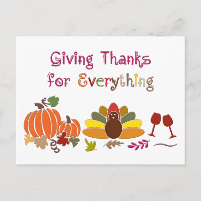 Cartes Pour Fêtes Annuelles Thanksgiving Postcard (Devant)