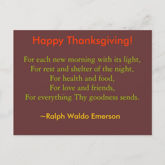 Cartes Pour Fêtes Annuelles Thanksgiving postcard (Devant)