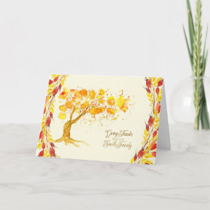 Cartes Pour Fêtes Annuelles Thanksgiving pour l'arbre d'automne de fils et de