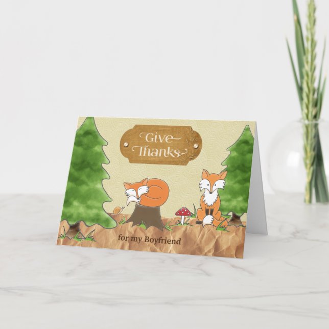 Cartes Pour Fêtes Annuelles Thanksgiving pour un petit ami, un album à bosse (Devant)