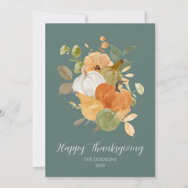 Cartes Pour Fêtes Annuelles Thanksgiving Pumpkin Photo Card (Devant)