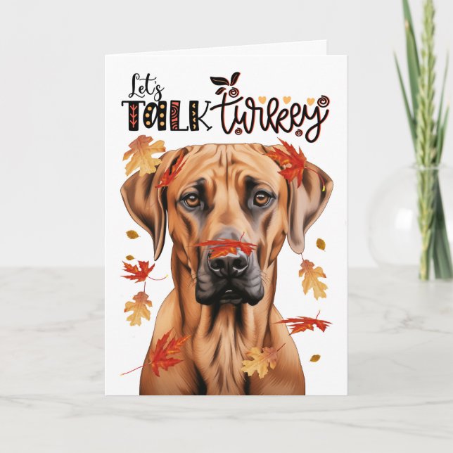 Cartes Pour Fêtes Annuelles Thanksgiving Ridgeback Dog Parlons Turquie (Devant)