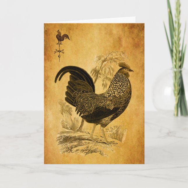 Cartes Pour Fêtes Annuelles Thanksgiving Rooster (Devant)