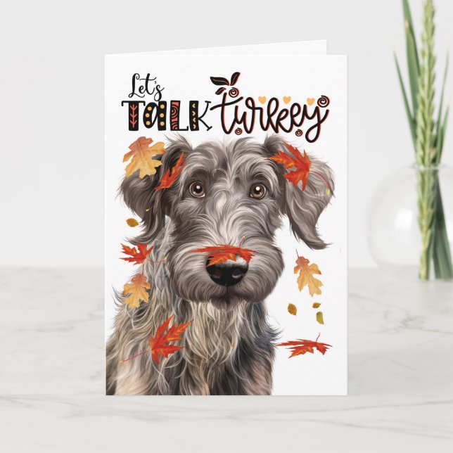 Cartes Pour Fêtes Annuelles Thanksgiving Scottish Deerhound Parlons de Turquie (Devant)