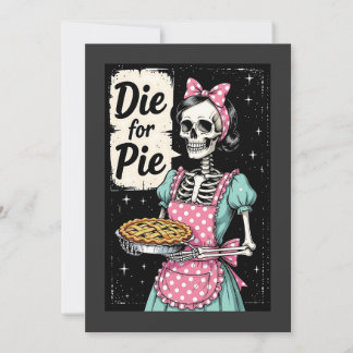 Cartes Pour Fêtes Annuelles Thanksgiving Skeleton Girl Die For Pie