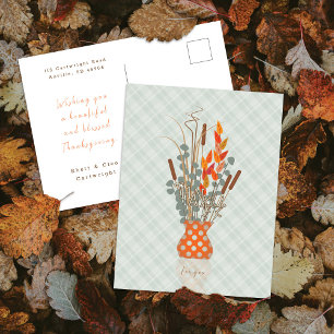 Cartes Pour Fêtes Annuelles Thanksgiving "Thanksgiving" arrangement feuille d'