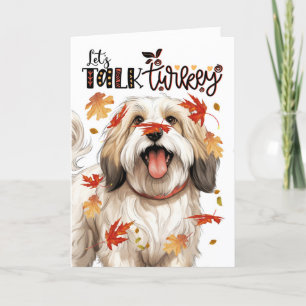 Cartes Pour Fêtes Annuelles Thanksgiving Tibétain Terrier Chien Parlons Turqui