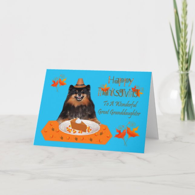 Cartes Pour Fêtes Annuelles Thanksgiving To Great Grandgirl Grey Card (Devant)