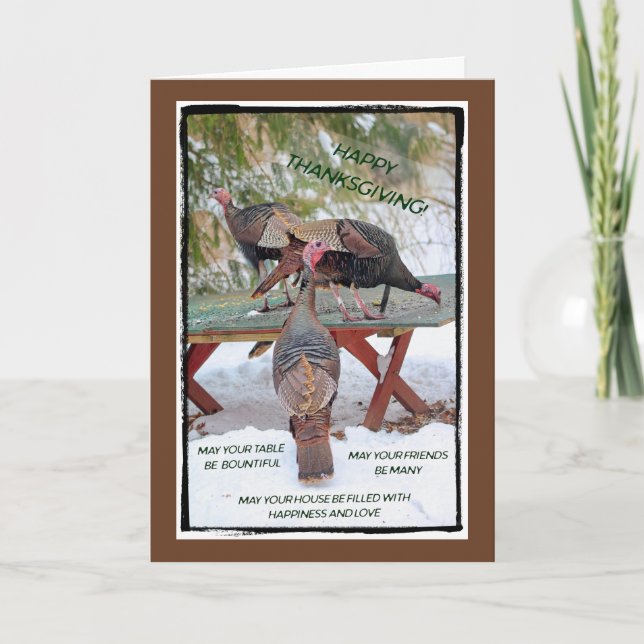 Cartes Pour Fêtes Annuelles Thanksgiving Trio of Wild Turkeys Card (Devant)