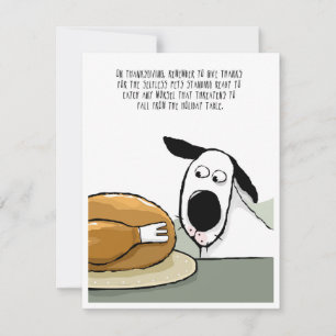 Cartes Pour Fêtes Annuelles Thanksgiving Turkey has help from Family Dog