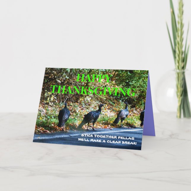 Cartes Pour Fêtes Annuelles THANKSGIVING TURKEY STICK TOGETHER card (Devant)
