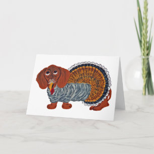 Cartes Pour Fêtes Annuelles Thanksgiving Turquie de teckel