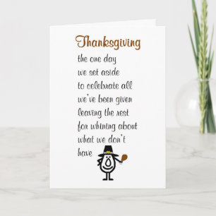 Cartes Pour Fêtes Annuelles Thanksgiving - un drôle de poème de Bon thanksgivi