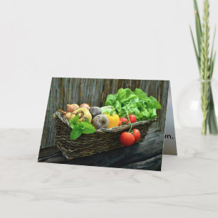 Cartes Pour Fêtes Annuelles Thanksgiving Vegetable Harvest en Basket