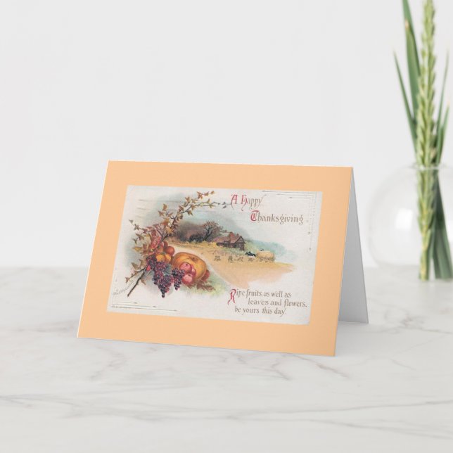 Cartes Pour Fêtes Annuelles Thanksgiving vintage (Devant)