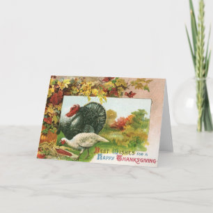 Cartes Pour Fêtes Annuelles Thanksgiving vintage, Déchets sauvages Couleurs d'
