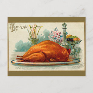 Cartes Pour Fêtes Annuelles Thanksgiving vintage Turquie
