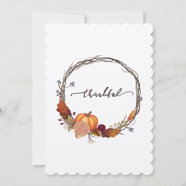 Cartes Pour Fêtes Annuelles Thanksgiving Wreath (Devant)