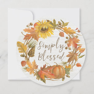 Cartes Pour Fêtes Annuelles Thanksgiving Wreath - Simplement béni