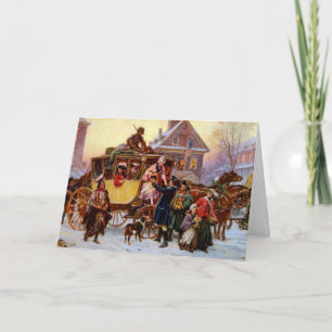 Cartes Pour Fêtes Annuelles The Christmas Coach, Classic art Christmas Card