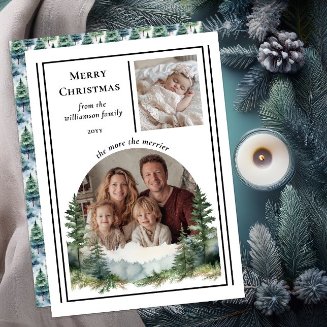 Cartes Pour Fêtes Annuelles The More The Merrier Christmas Photo  (The More The Merrier "Merry Christmas" 2 Photo Cards with Back Holiday Message - Print | Digital)