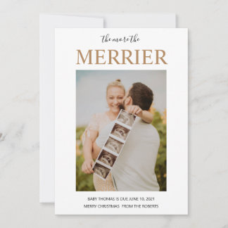 Cartes Pour Fêtes Annuelles the more the merrier Xmas baby boho minimalist