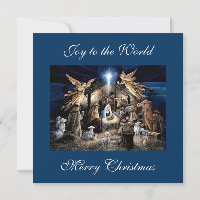 Cartes Pour Fêtes Annuelles The Nativity of Baby Jesus Christmas Greetings (Devant)