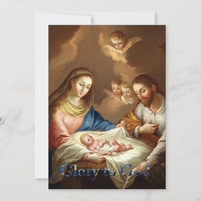 Cartes Pour Fêtes Annuelles The Nativity with Mary, Joseph and baby Jesus  (Devant)