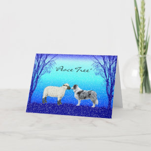 Cartes Pour Fêtes Annuelles "The peace Tree" Border Collie Christmas