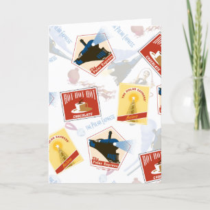 Cartes Pour Fêtes Annuelles The Polar Express   Motif Autocollant Rétro