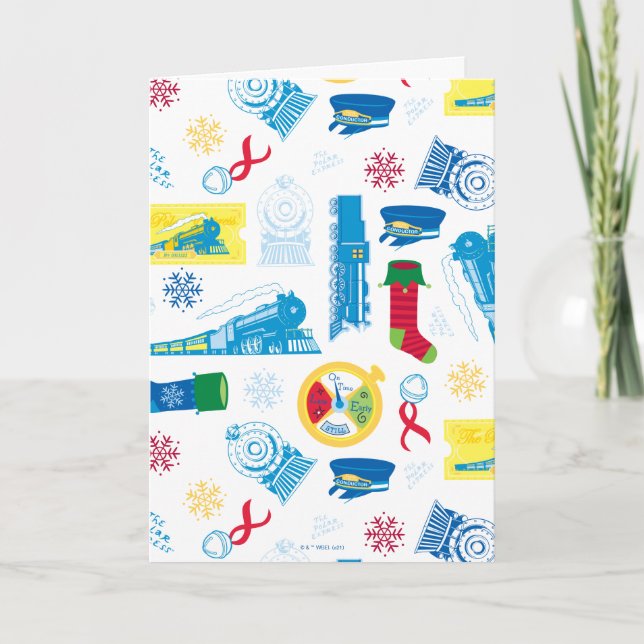 Cartes Pour Fêtes Annuelles The Polar Express | Motif d'icône de Noël (Devant)